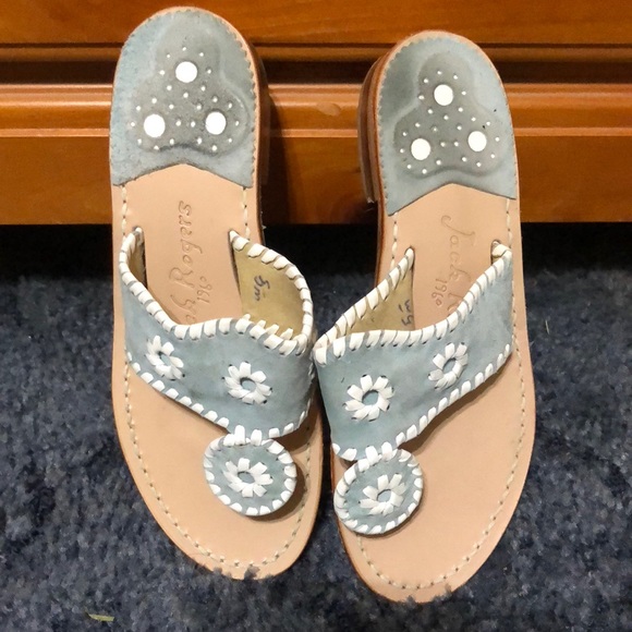 Jack Rogers Shoes - Light Blue and White Jack Rogers Sandals Size 5